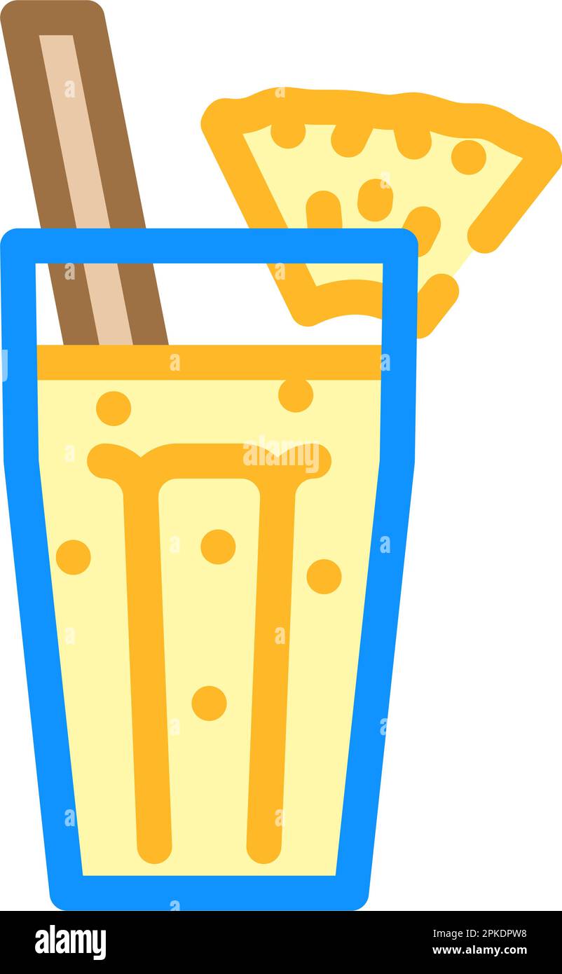 pineapple smoothie drink color icon vector illustration Stock Vector ...