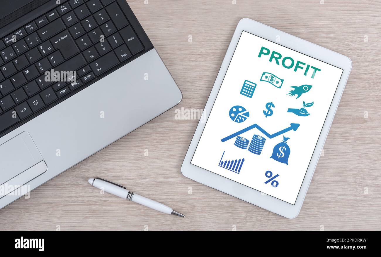 Profit concept shown on a digital tablet Stock Photo