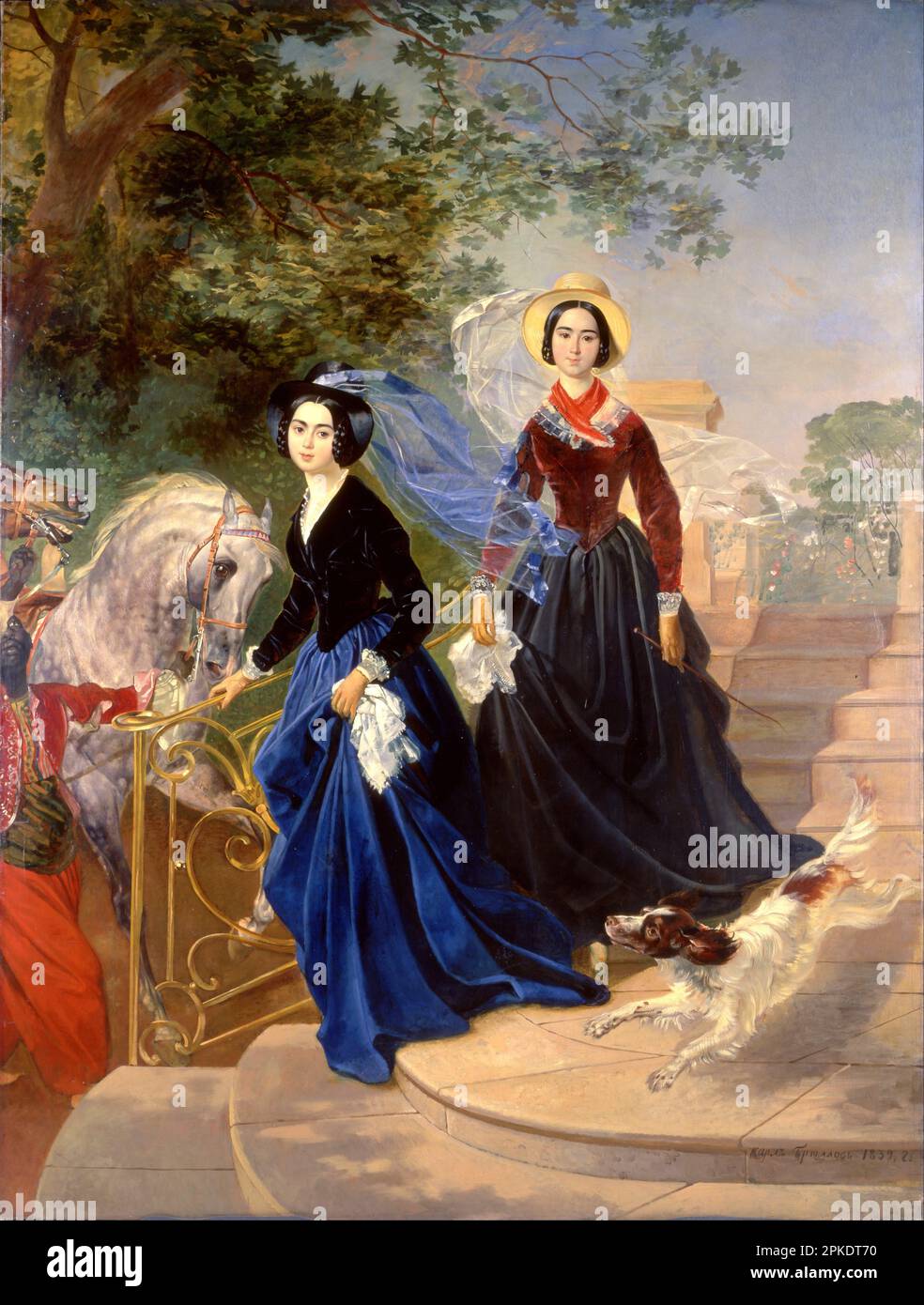 Portrait of the Shishmareva Sisters 1839 by Karl Briullov Stock Photo