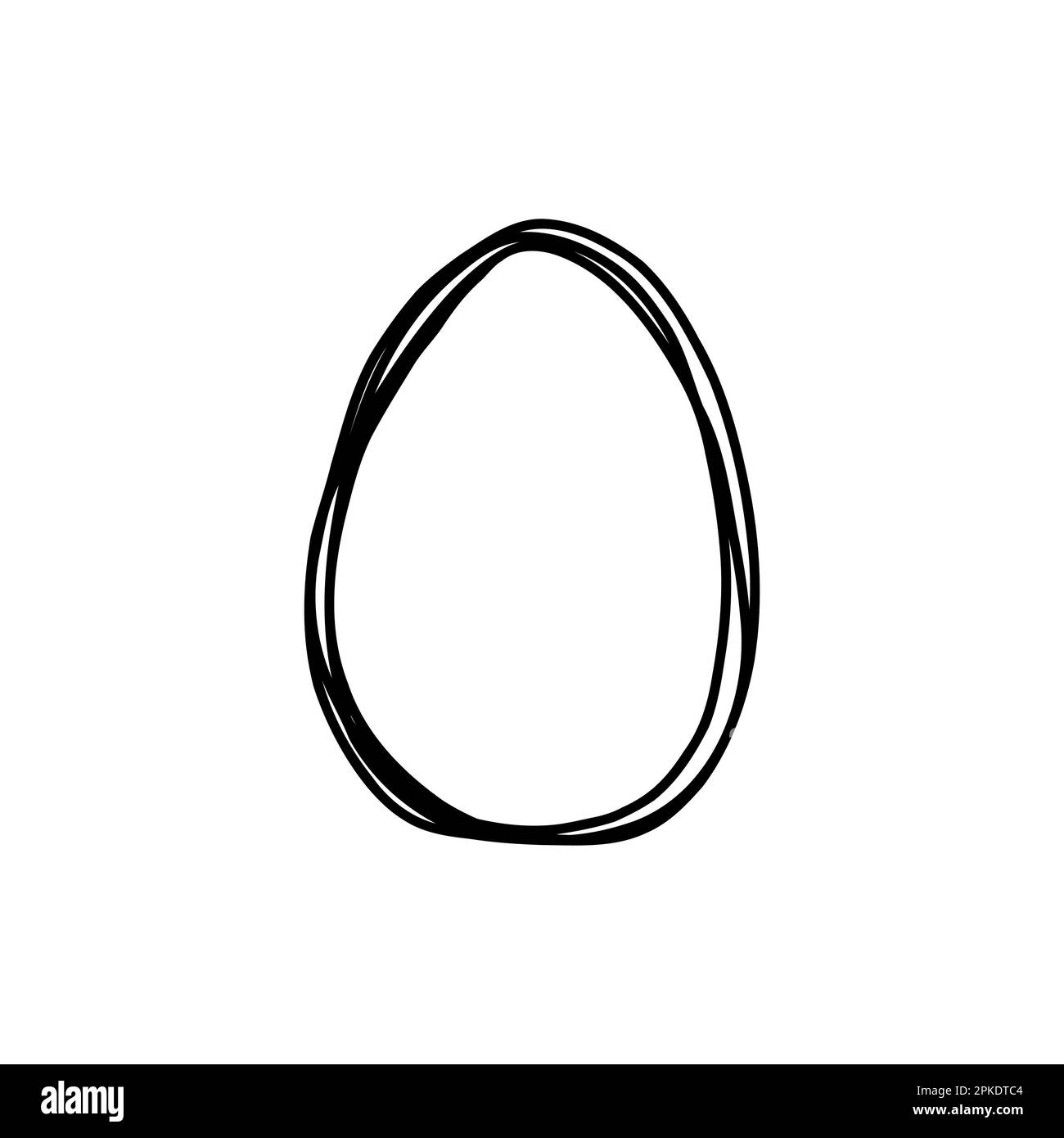 Hand drawn grunge eggs. Easter egg sketch. Vector icon set Stock Vector