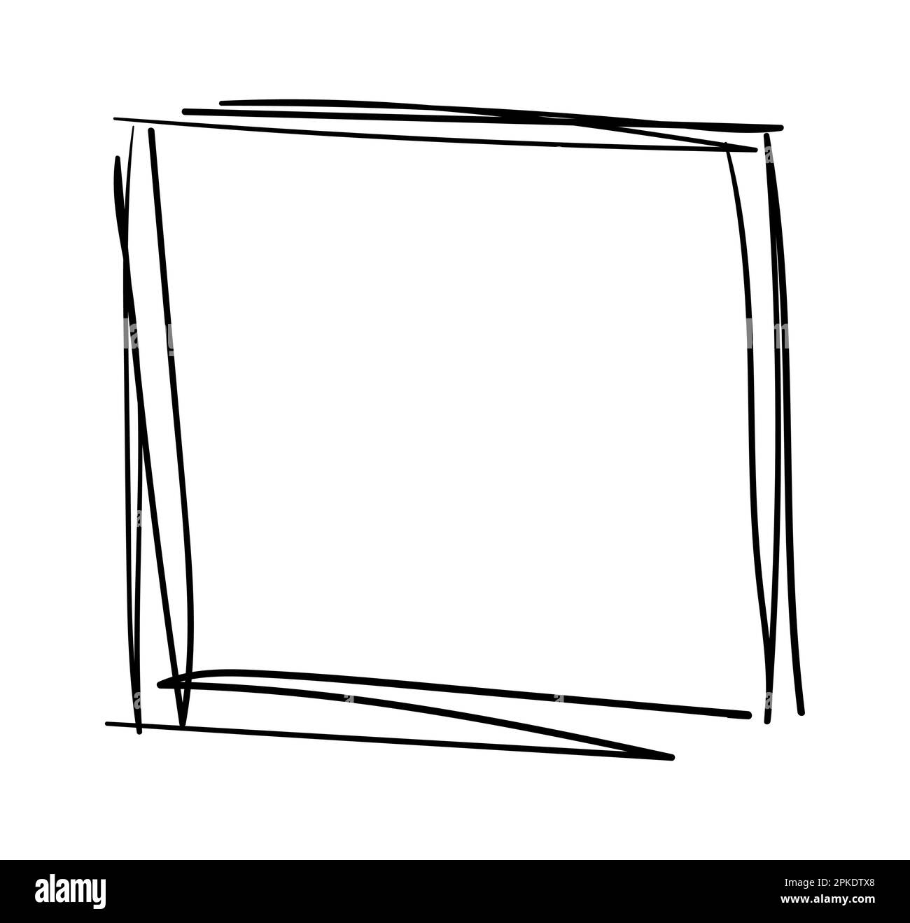Hand drawn frames. Handdrawn square frame. Vector borders grunge