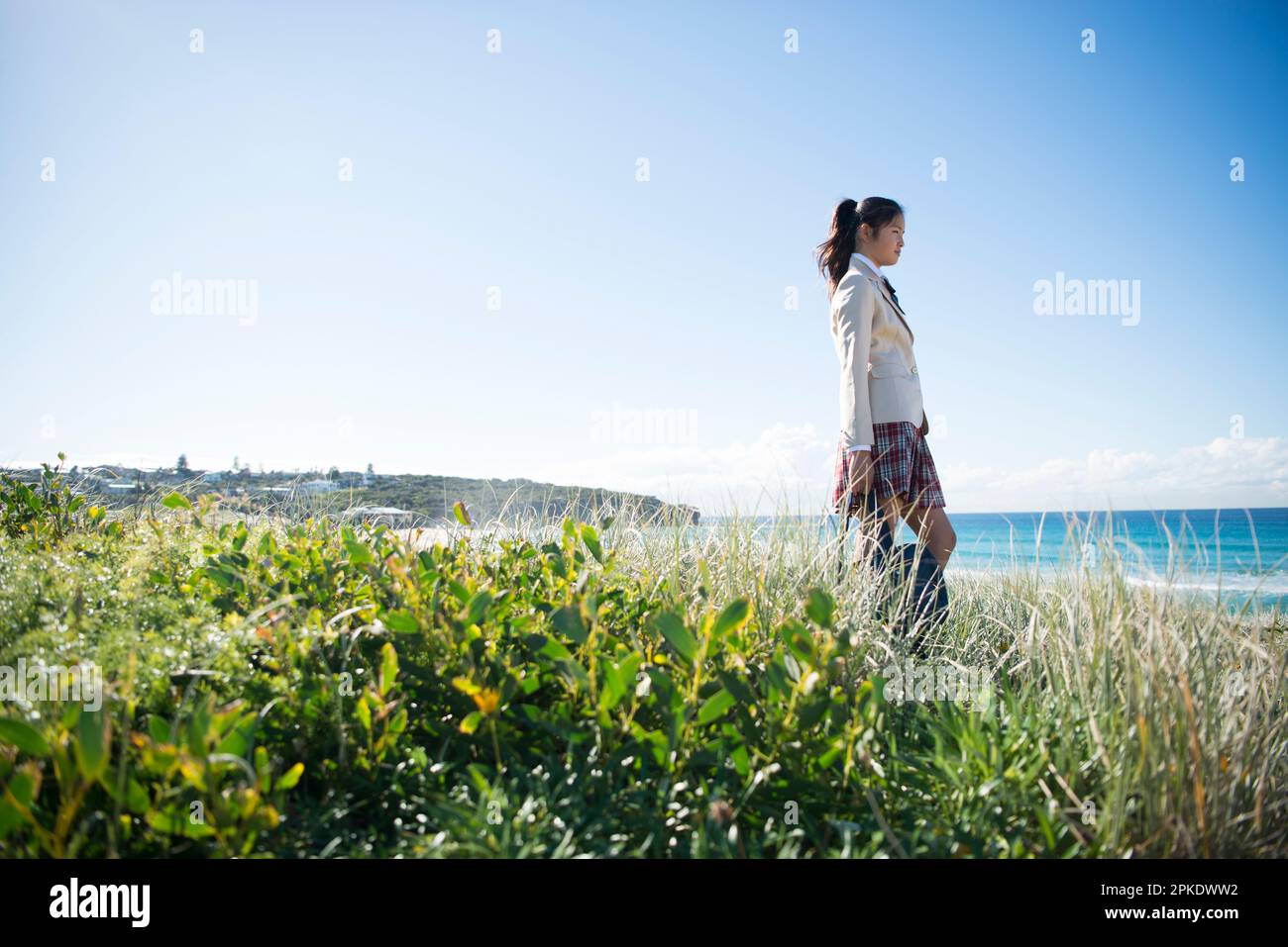 High school student in uniform on grass hi-res stock photography and ...