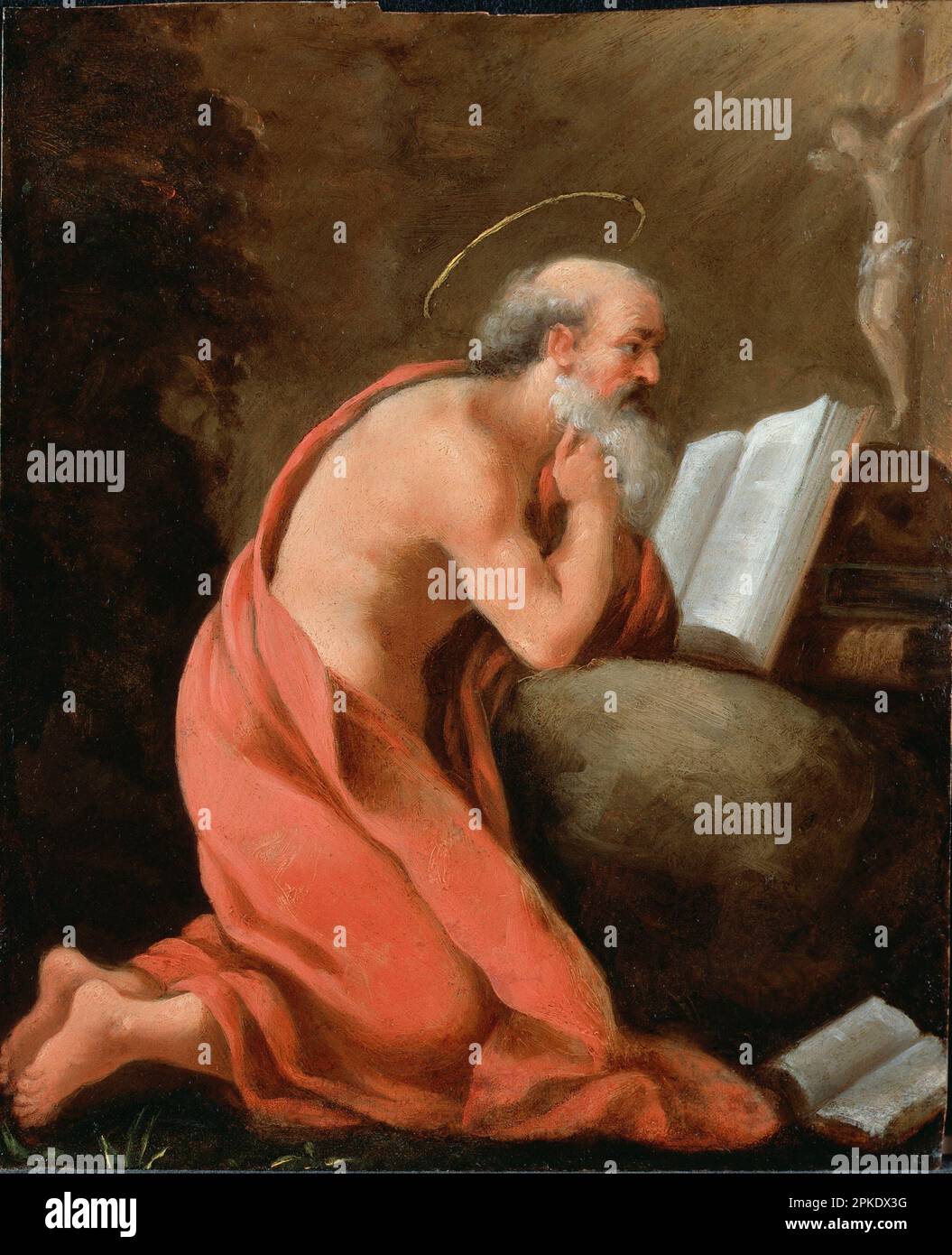 St Jerome in Penitence 17th century by unknown artist (Emilia) Stock Photo