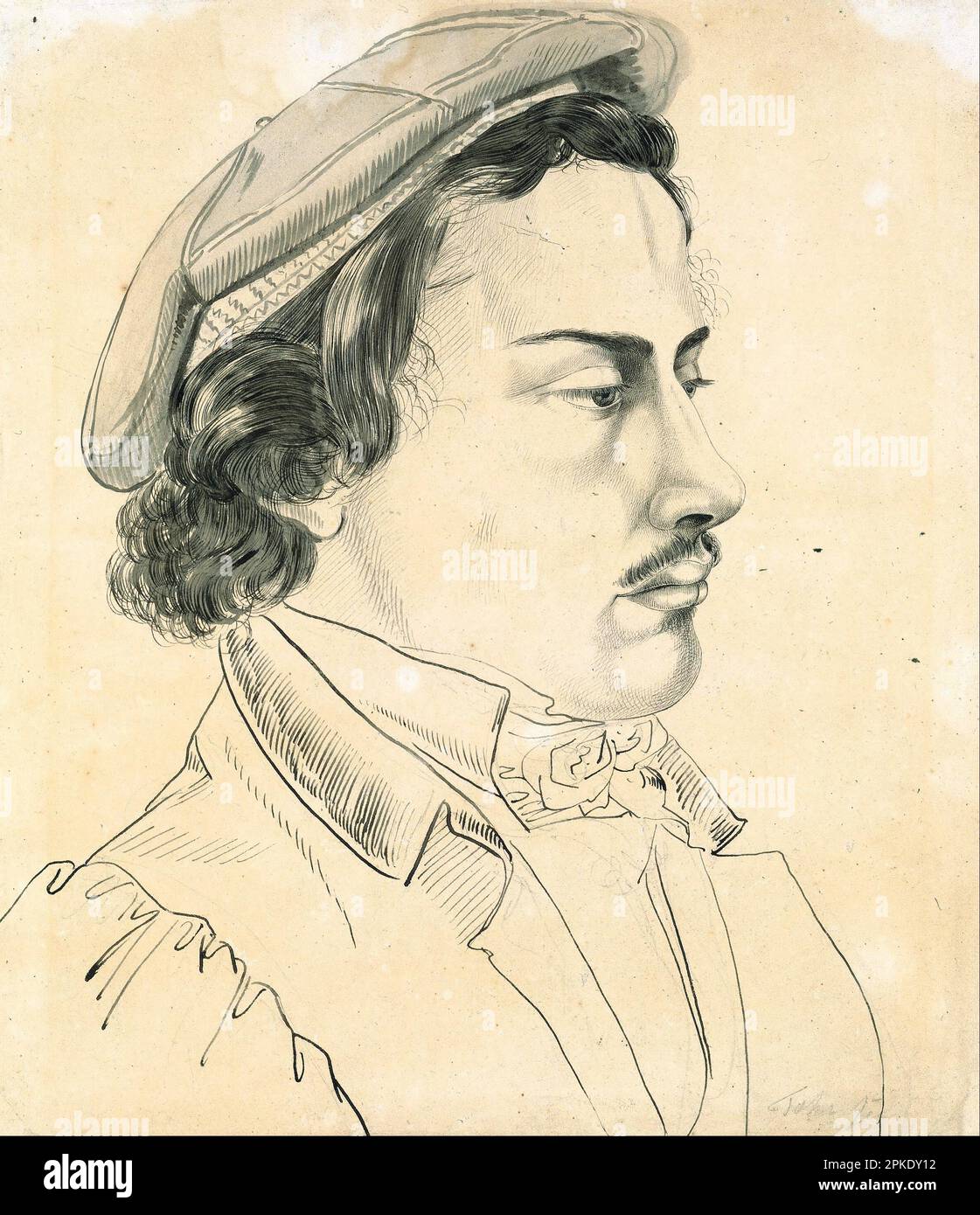 Portrait of a Student circa 1816 by Carl Philipp Fohr Stock Photo