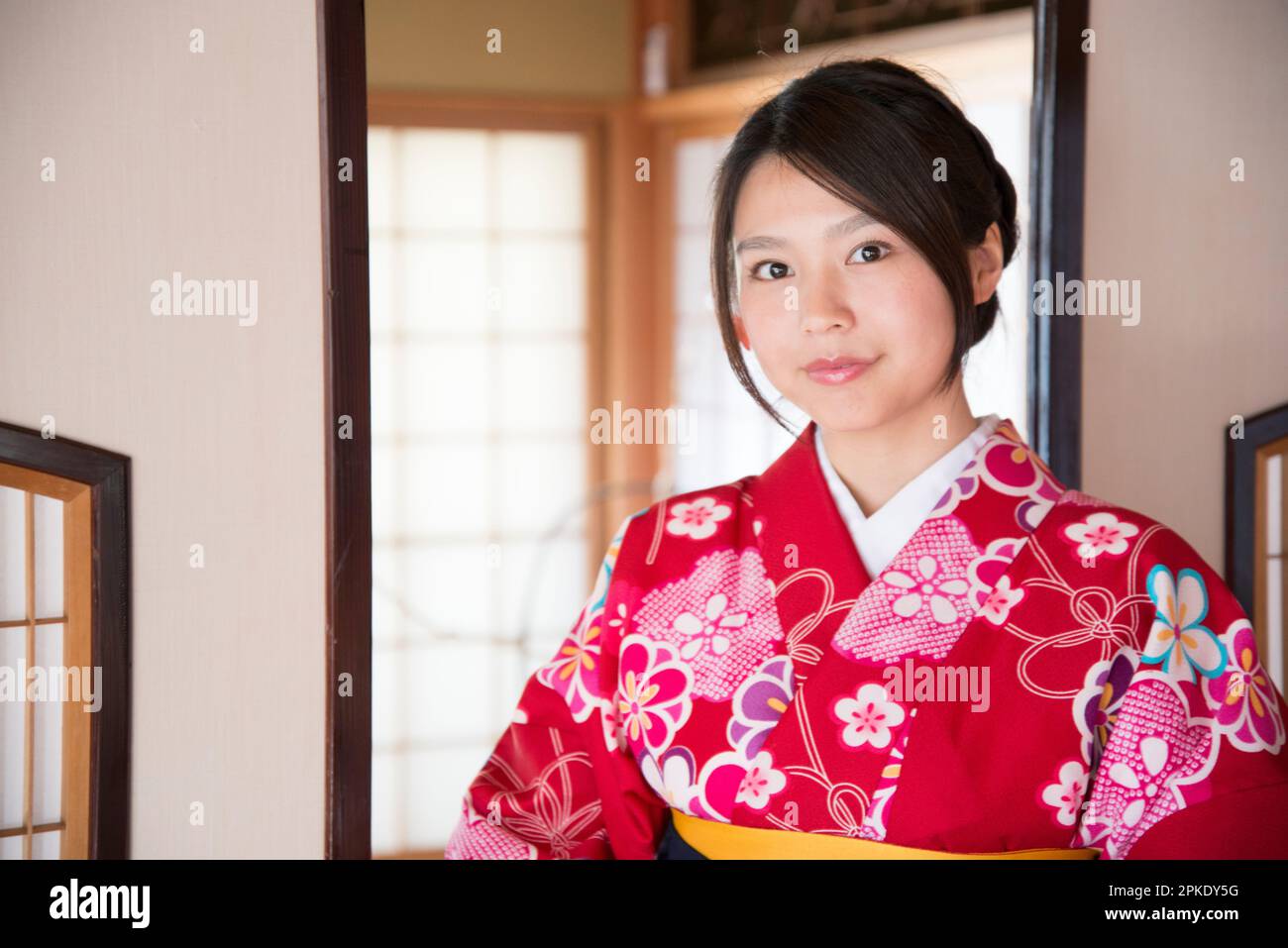 Woman in Hakama Stock Photo - Alamy
