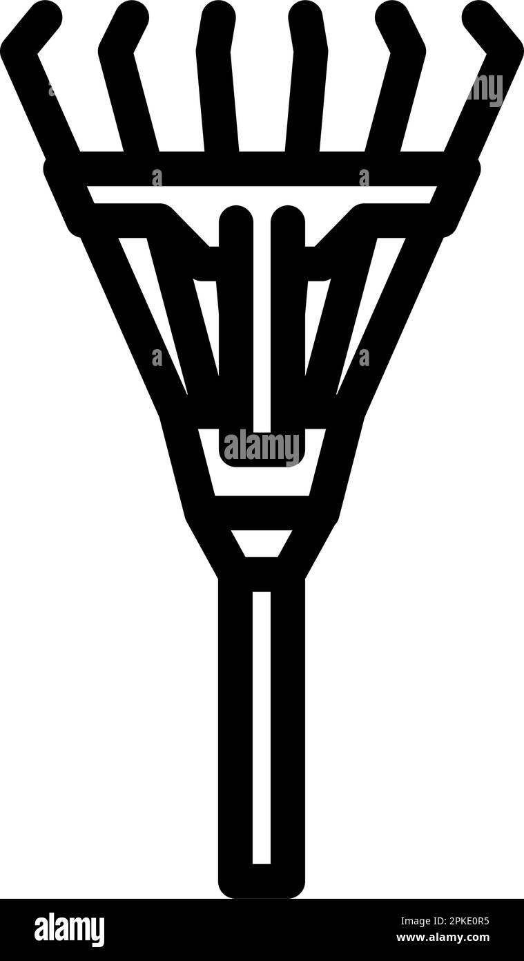 rake garden tool line icon vector illustration Stock Vector Image & Art ...