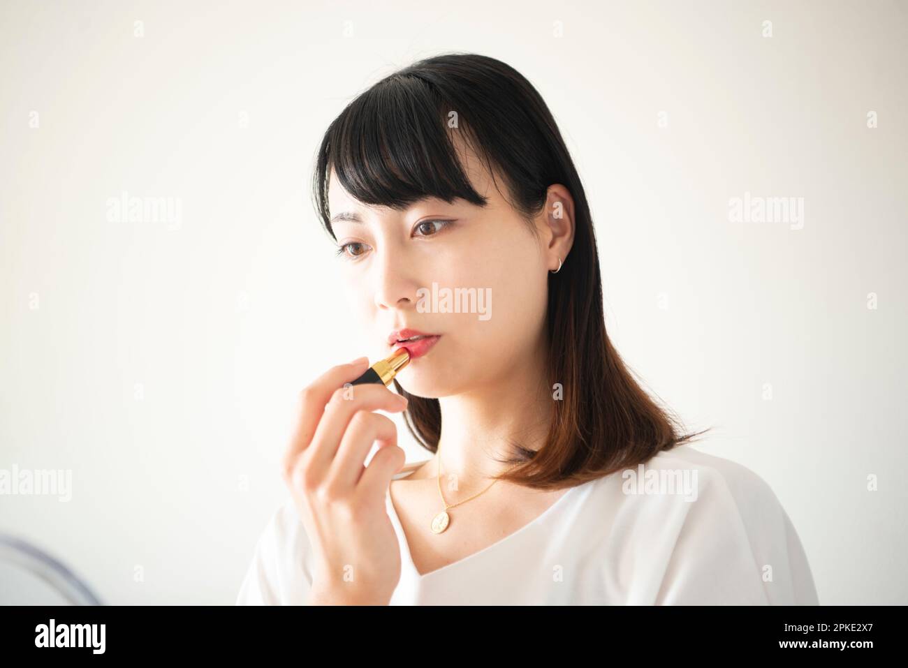 Woman wearing lipstick Stock Photo