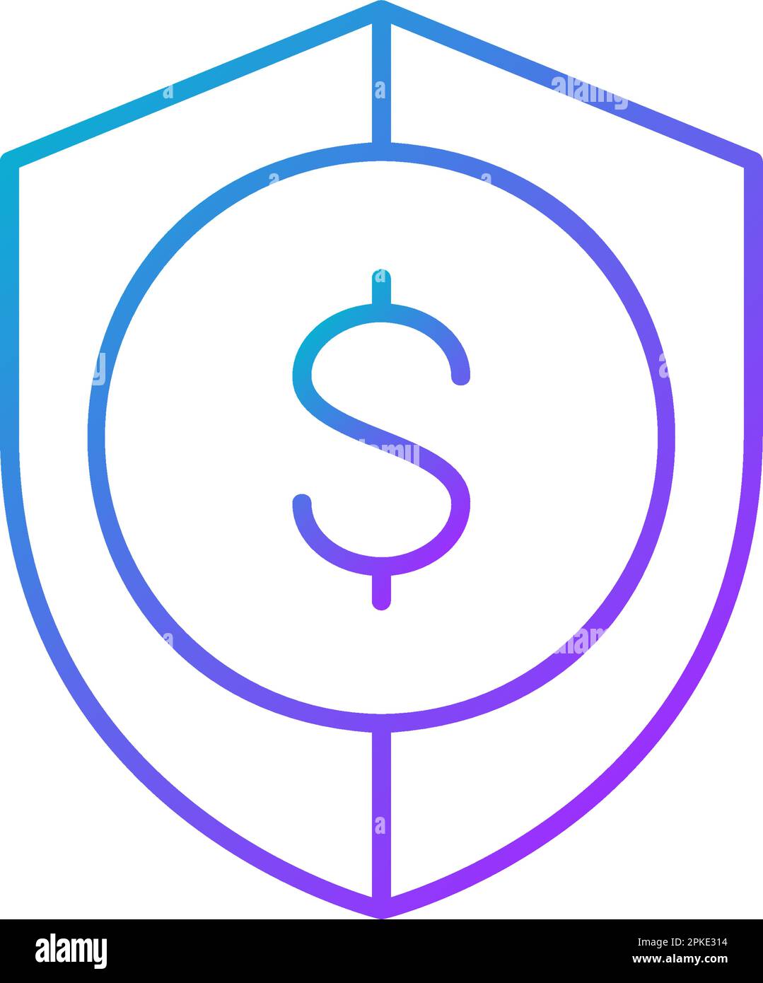 Protection money, shield with coin, money safety , insurance gradient