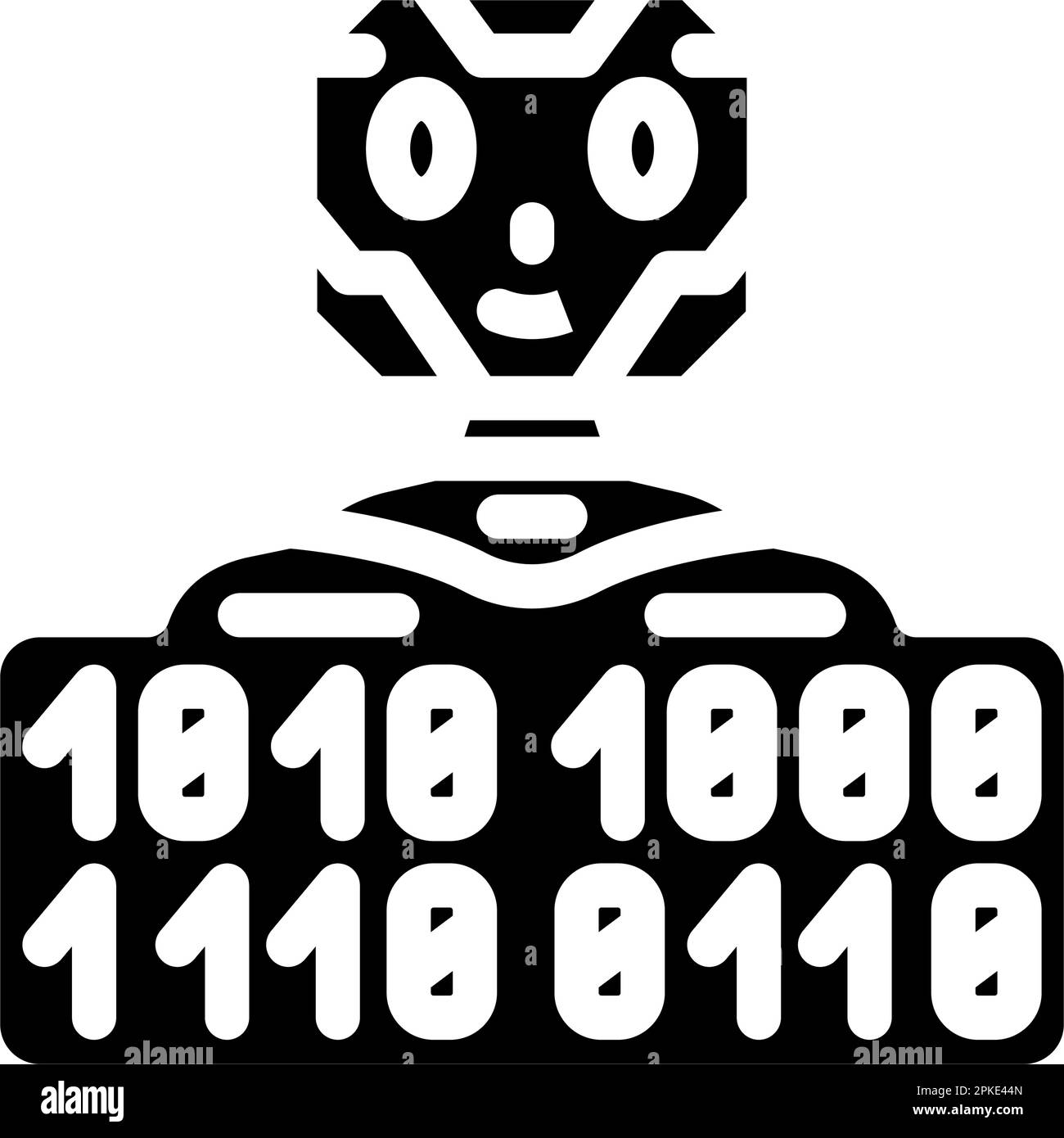 digital chat bot glyph icon vector illustration Stock Vector Image ...