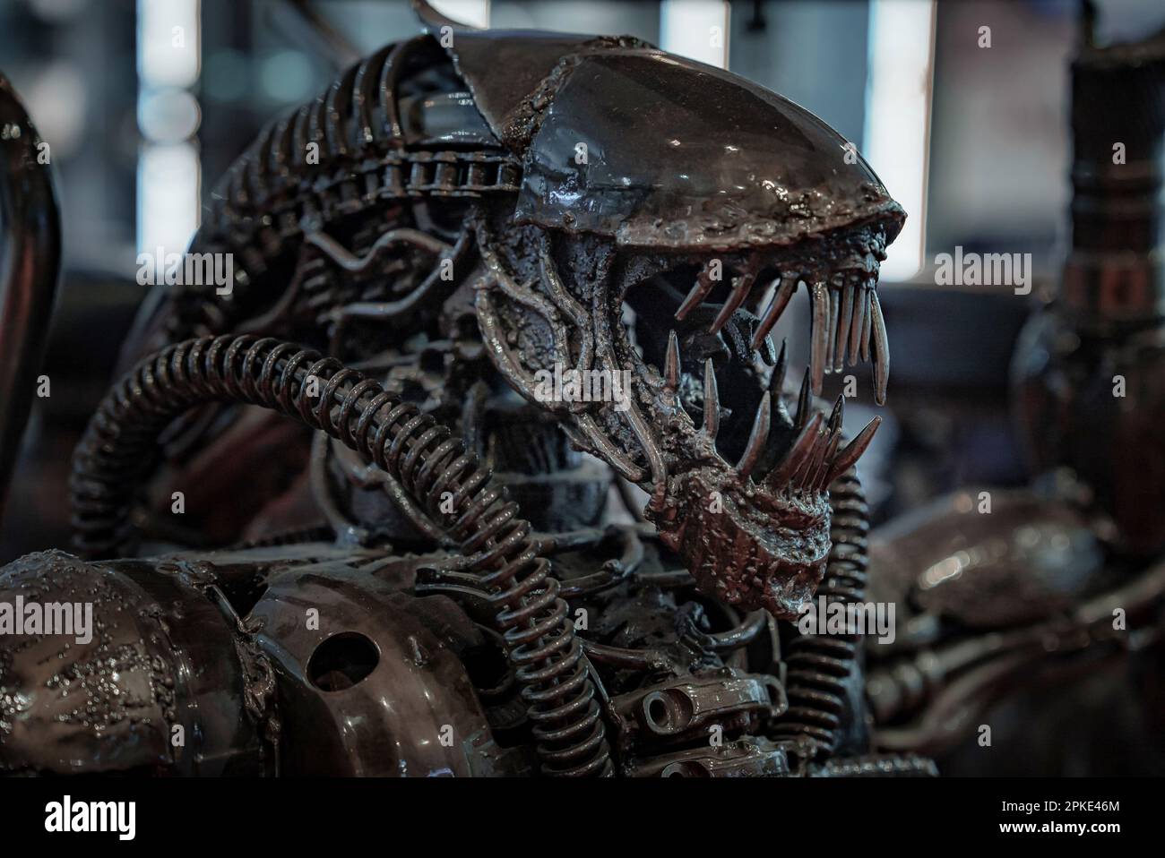 Slightly dusty xenomorph Alien statue by Eaglemoss collections Stock Photo