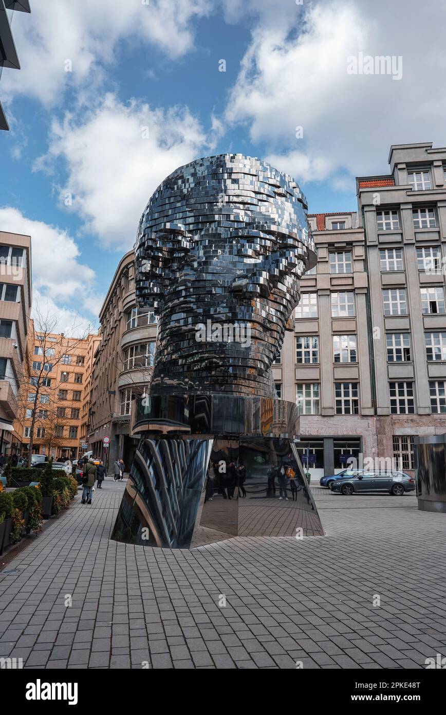 David Cerny head sculpture of Franz Kafka head in Prague Stock Photo Alamy