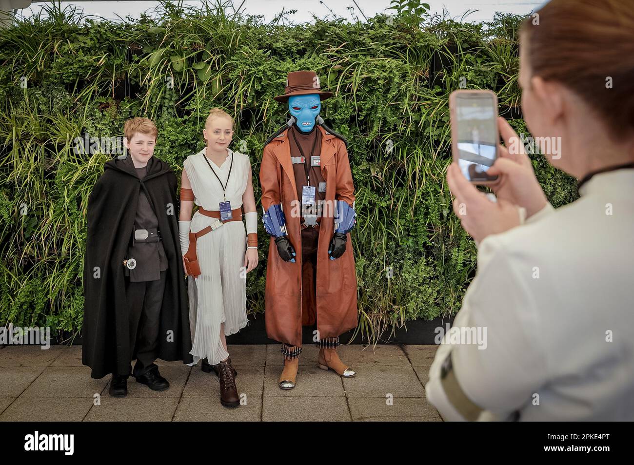 London, UK. 7th April, 2023. Dedicated Star Wars cos-players and fans ...