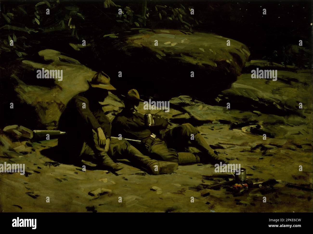 Two Soldiers 1900 by William Gilbert Gaul Stock Photo