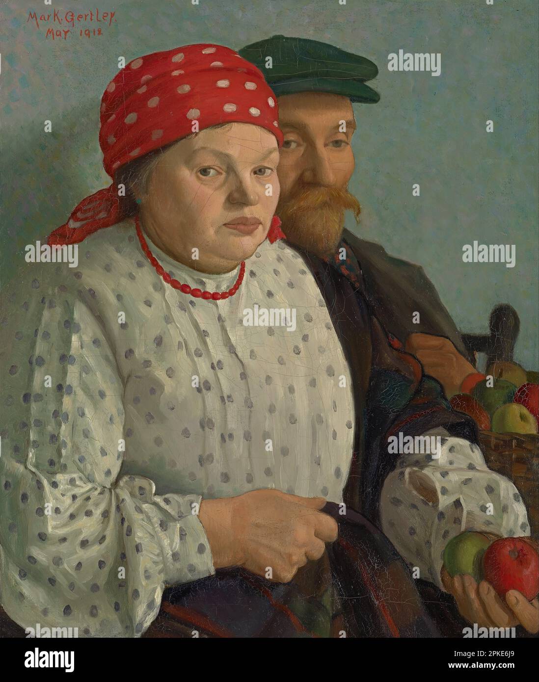 The apple woman and her husband 1912 by Mark Gertler Stock Photo