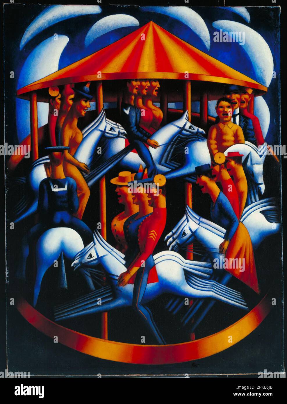Merry-Go-Round 1916 by Mark Gertler Stock Photo