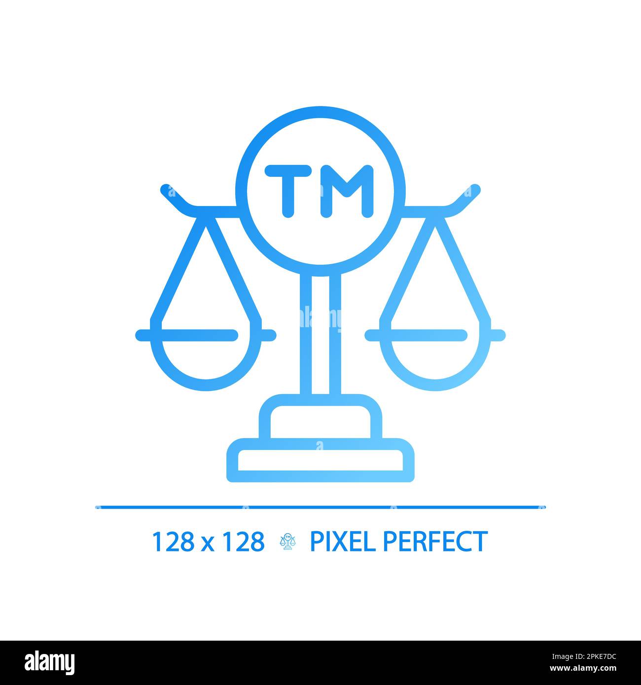 Intellectual property law pixel perfect gradient linear vector icon Stock Vector
