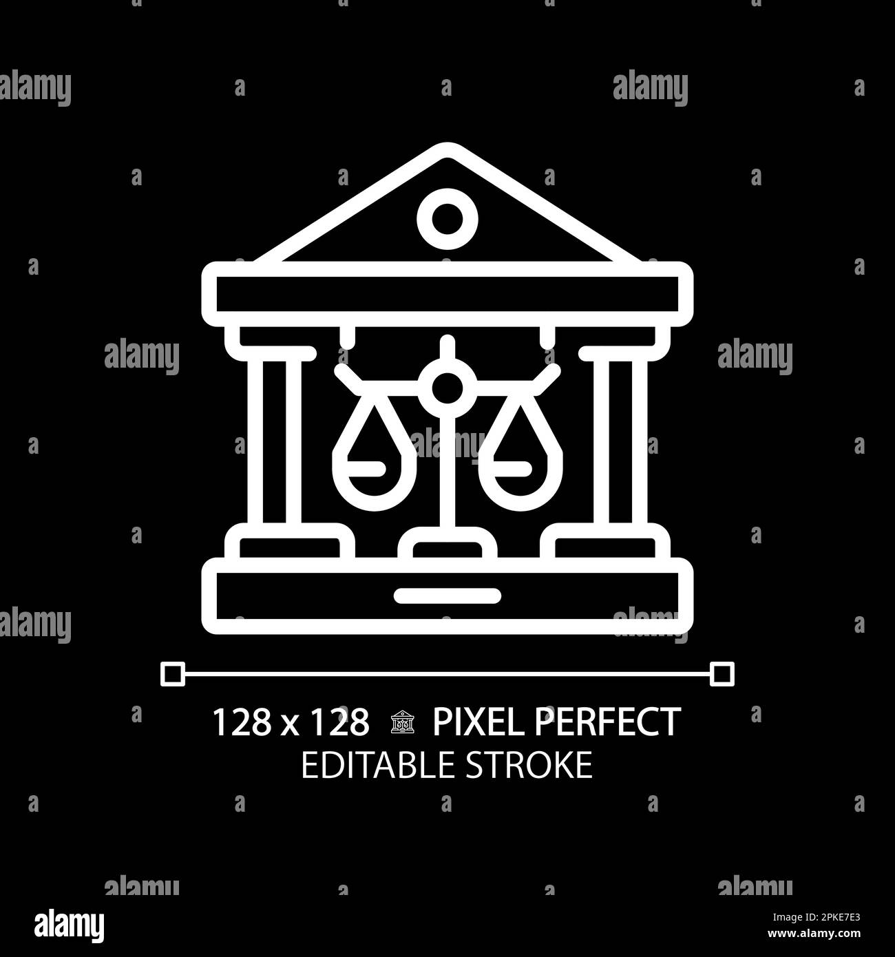 Court pixel perfect white linear icon for dark theme Stock Vector Image ...