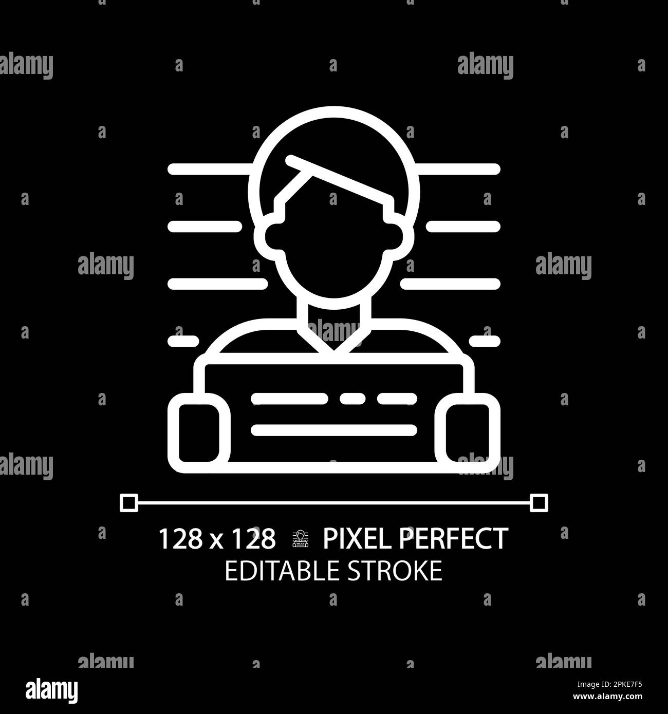 Suspected pixel perfect white linear icon for dark theme Stock Vector ...