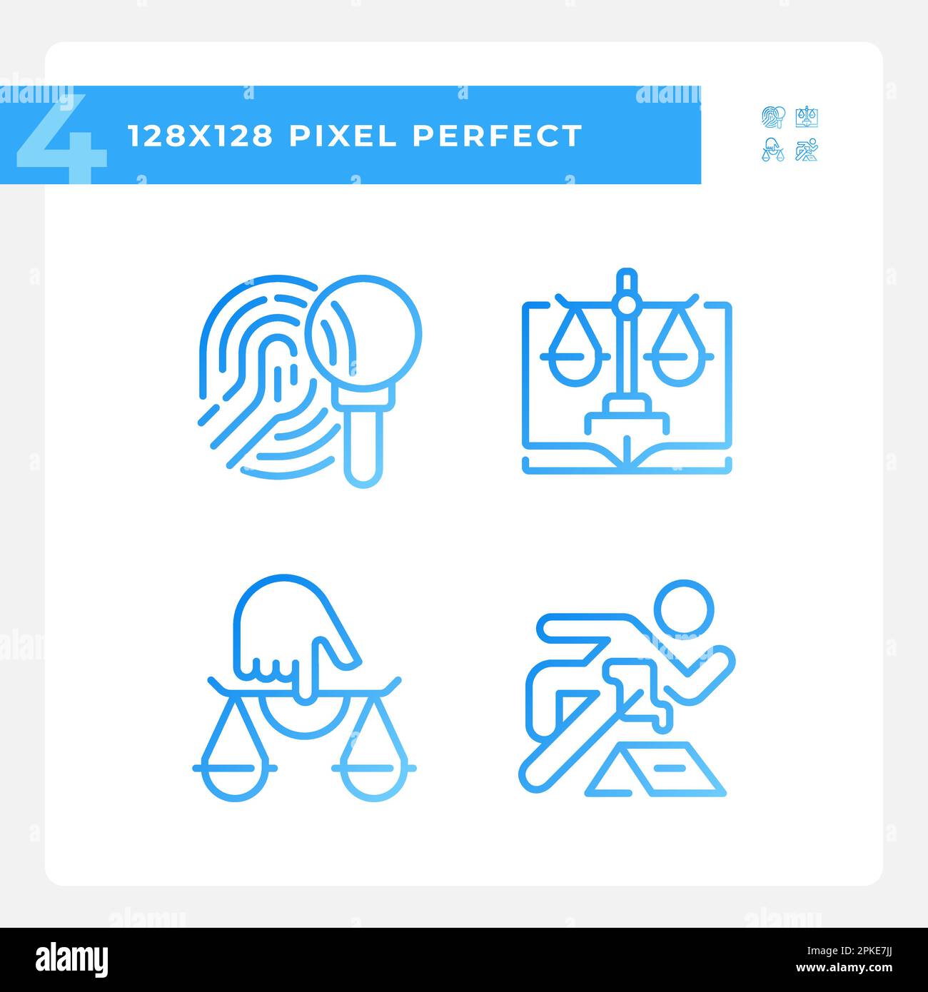 Crime Evidences In Court Pixel Perfect Gradient Linear Vector Icons Set Stock Vector Image And Art 5321