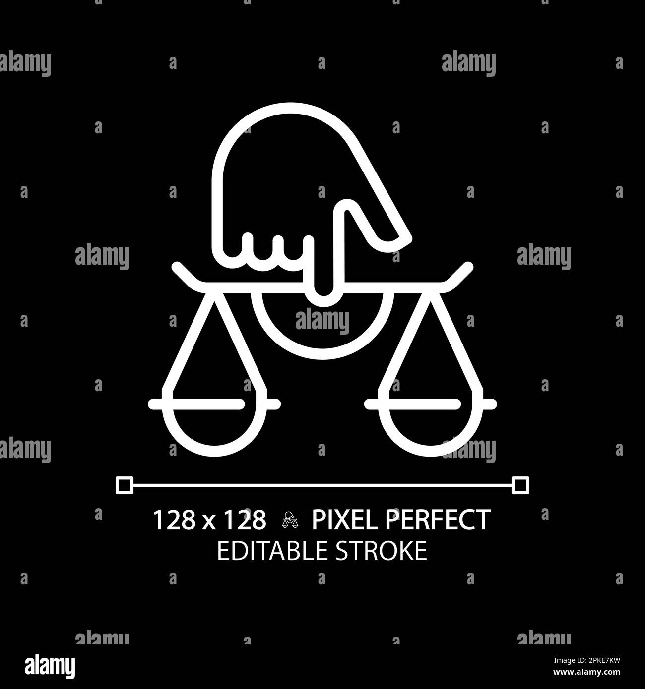 Justice pixel perfect white linear icon for dark theme Stock Vector ...