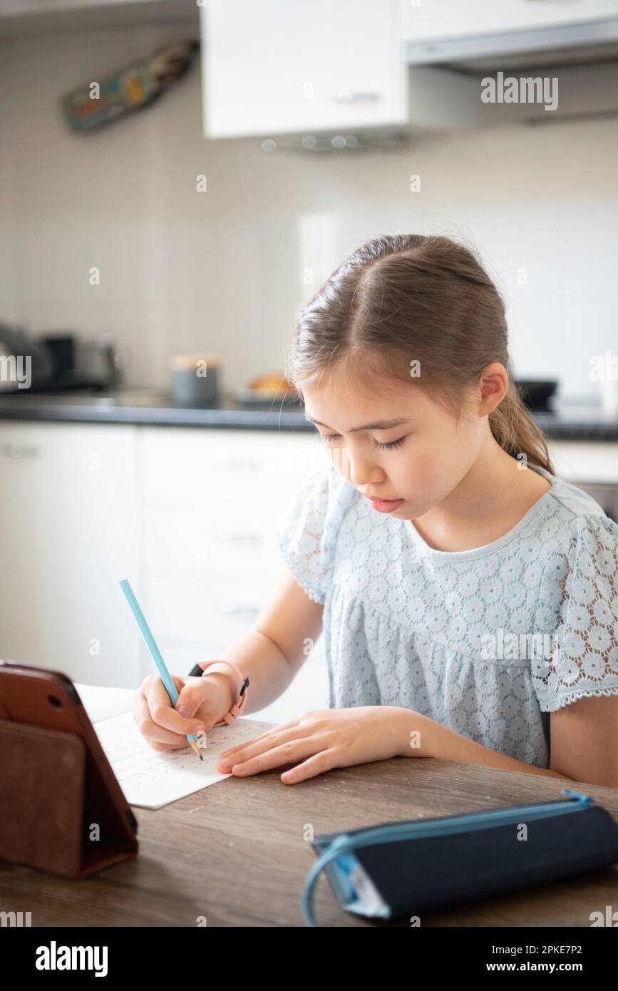 Asian teen girl tablet hi-res stock photography and images - Alamy