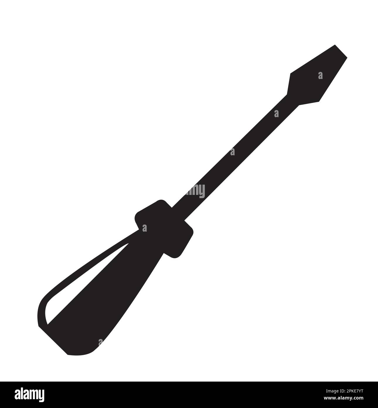 Black screwdriver on a white background with copy space Stock Vector