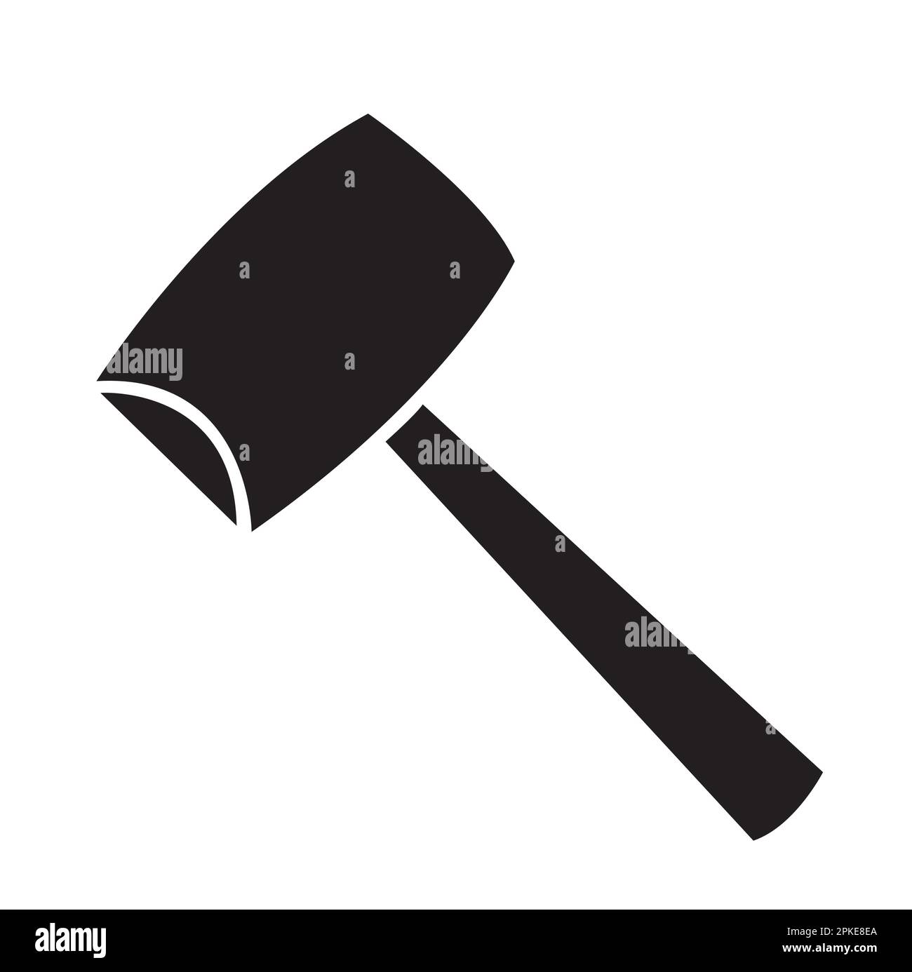 Black sledgehammer on a white background with copy space Stock Vector