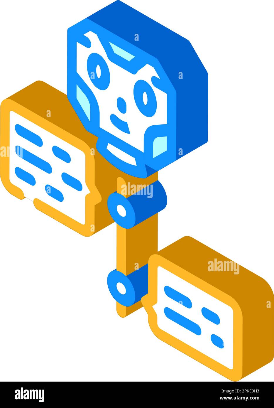 dialog chat bot isometric icon vector illustration Stock Vector Image ...