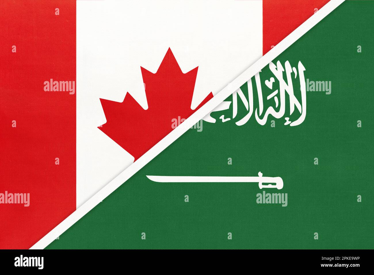 Canada and Saudi Arabia, symbol of country. Canadian vs Arabian