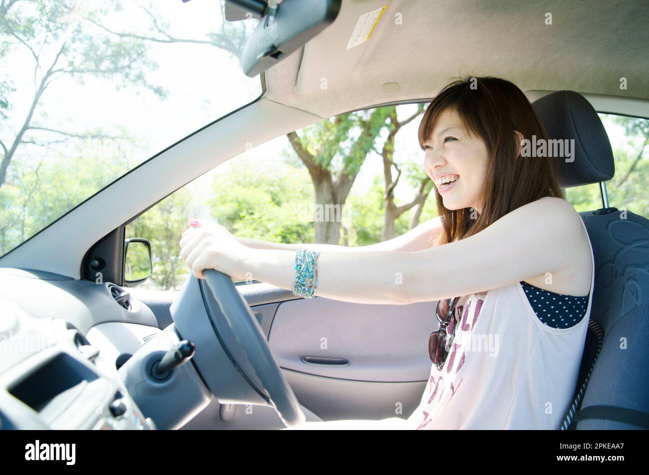 Woman at steering wheel hi-res stock photography and images - Alamy