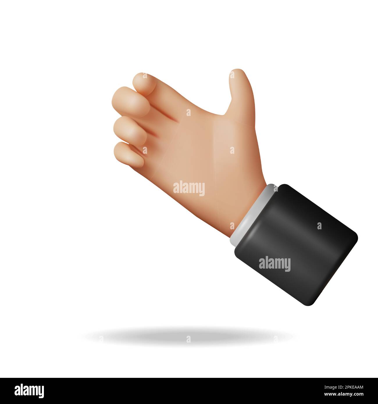 3D Hand Golding Pose Isolated Stock Vector