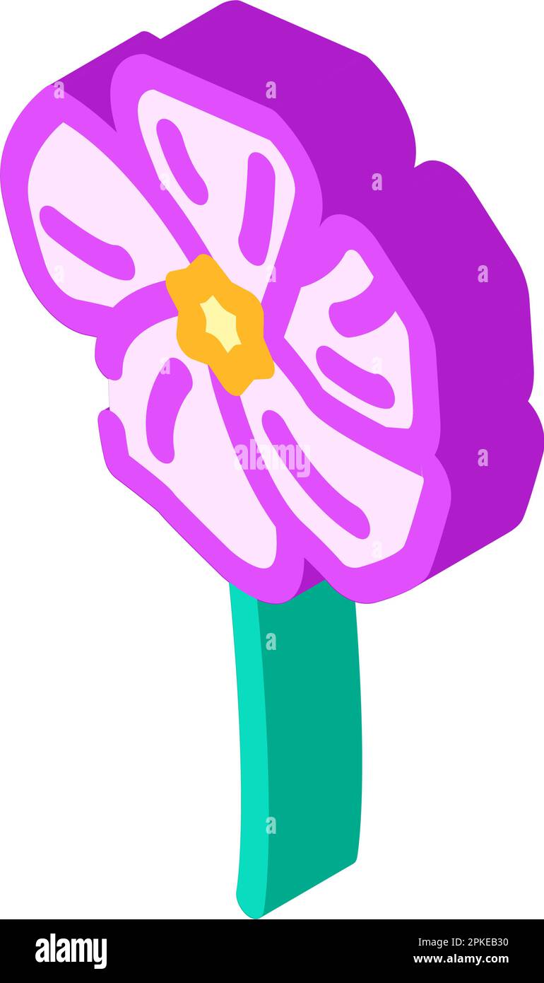 periwinkle flower spring isometric icon vector illustration Stock ...