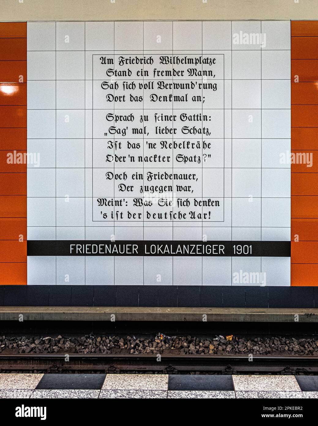 U Friedrich-Wilhelm-Platz U-Bahn underground railway station on the U9 Line in Friedenau,Tempelhof-Schöneberg,Berlin. Friedenau Local gazette 1901 ext Stock Photo