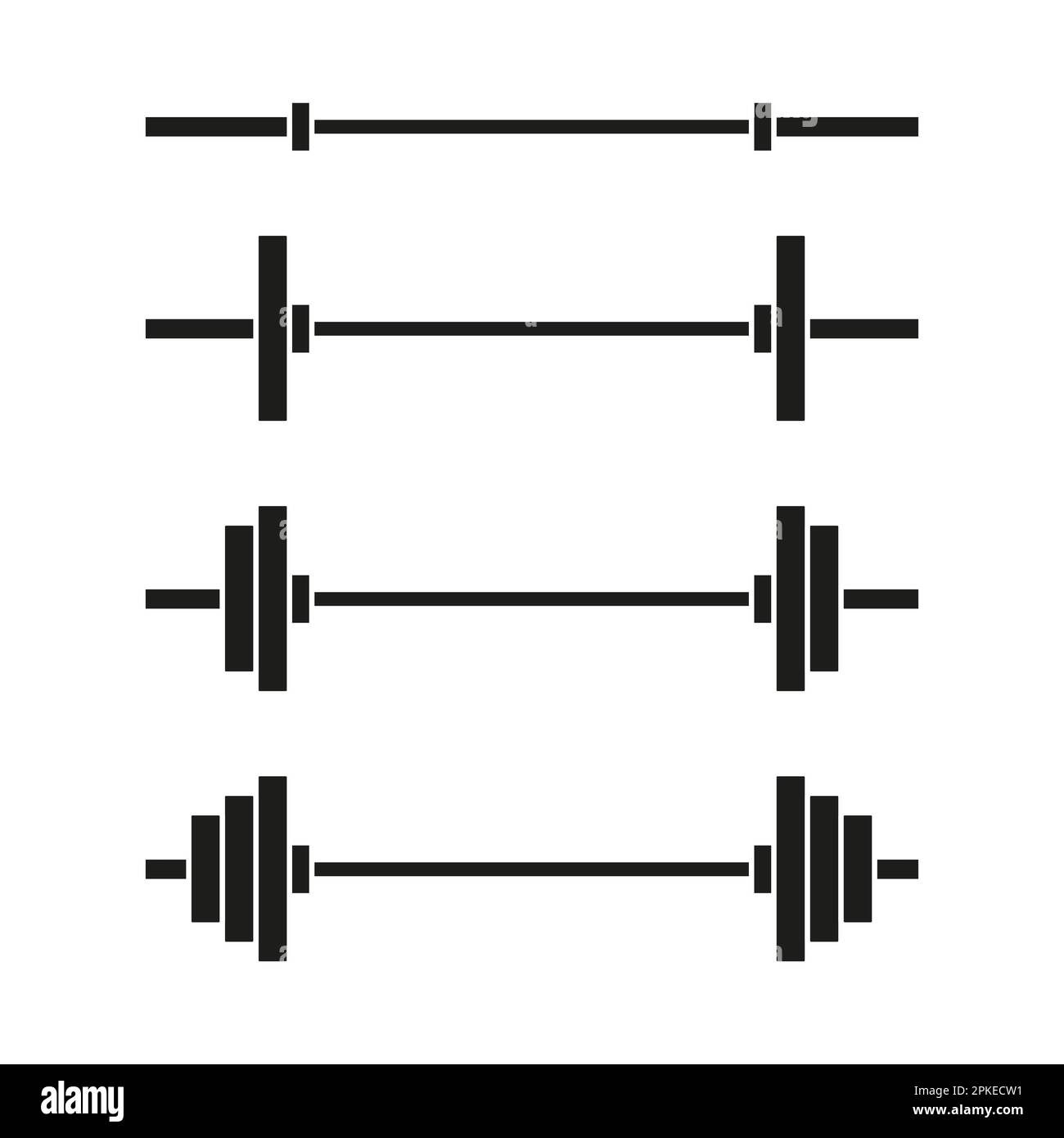 Barbell silhouette icon set simple design Stock Vector