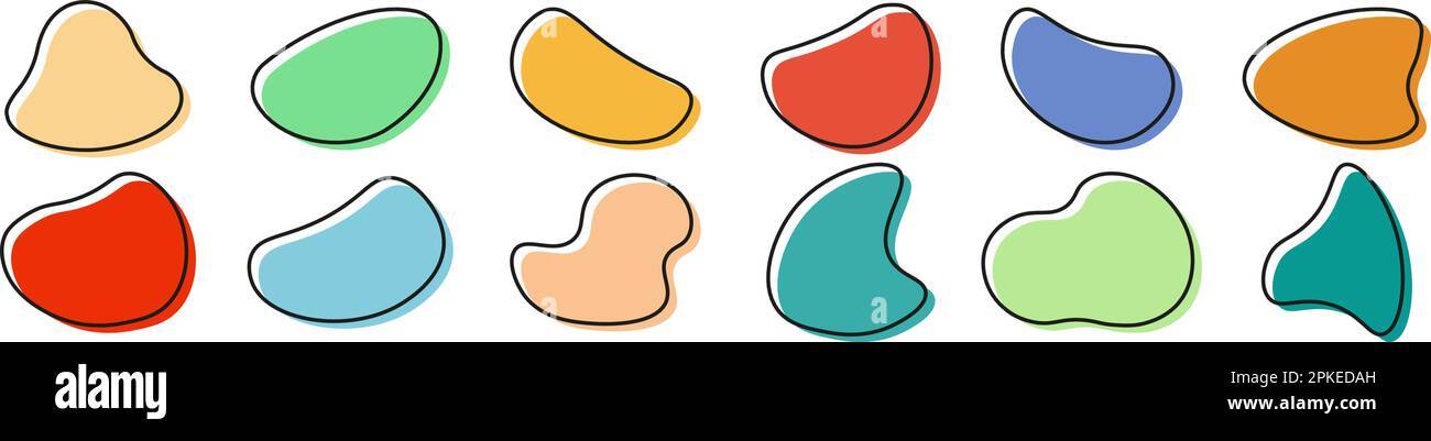 Abstract liquid shapes icon set Stock Vector