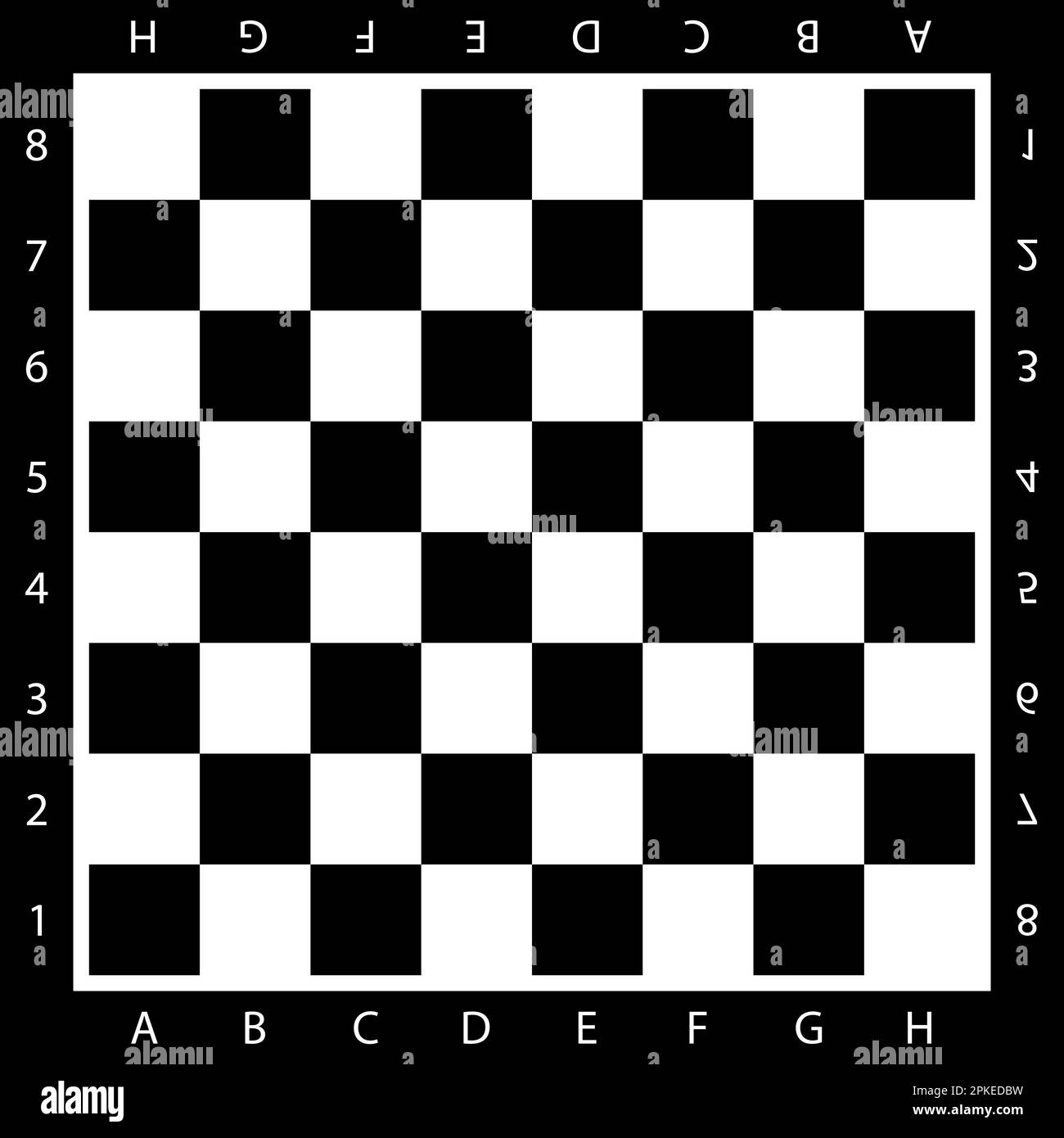 Chess board vector. Chess board background. Chess board illustration. Stock Vector