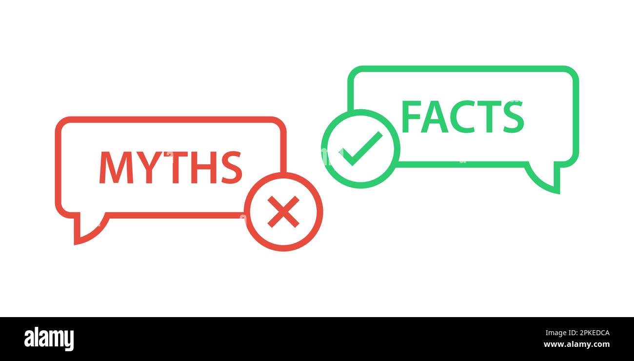 myths vs facts icon speech bubbles Stock Vector