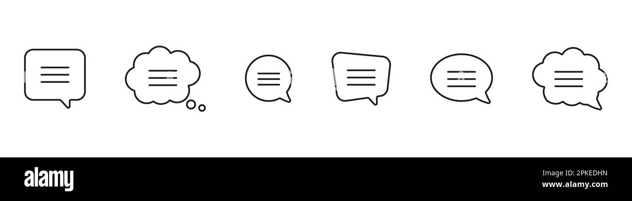 Speech bubbles icon set line style Stock Vector