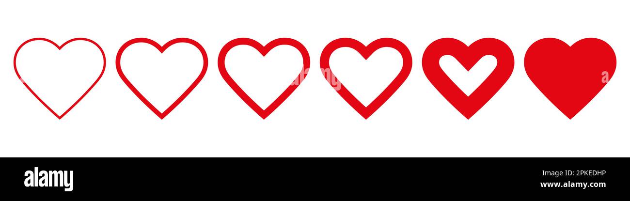 Heart icon line set simple design Stock Vector Image & Art - Alamy