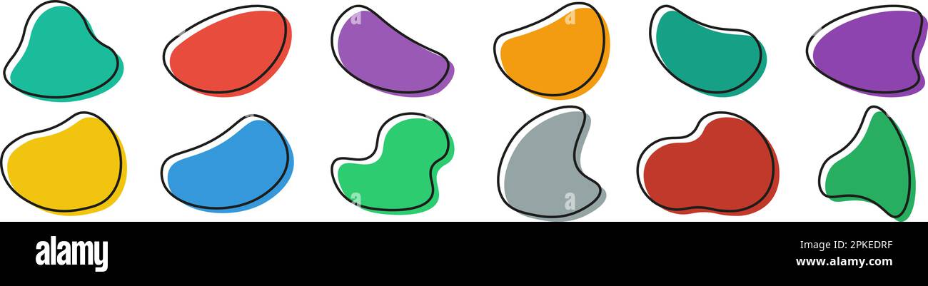 Abstract liquid shapes icon set Stock Vector