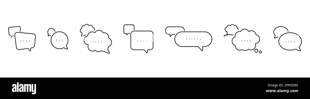 Speech bubbles icon set line style Stock Vector