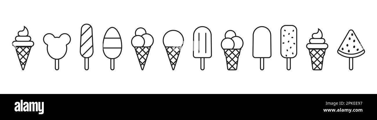 Ice cream icon set menu. Summer food Stock Vector Image & Art - Alamy