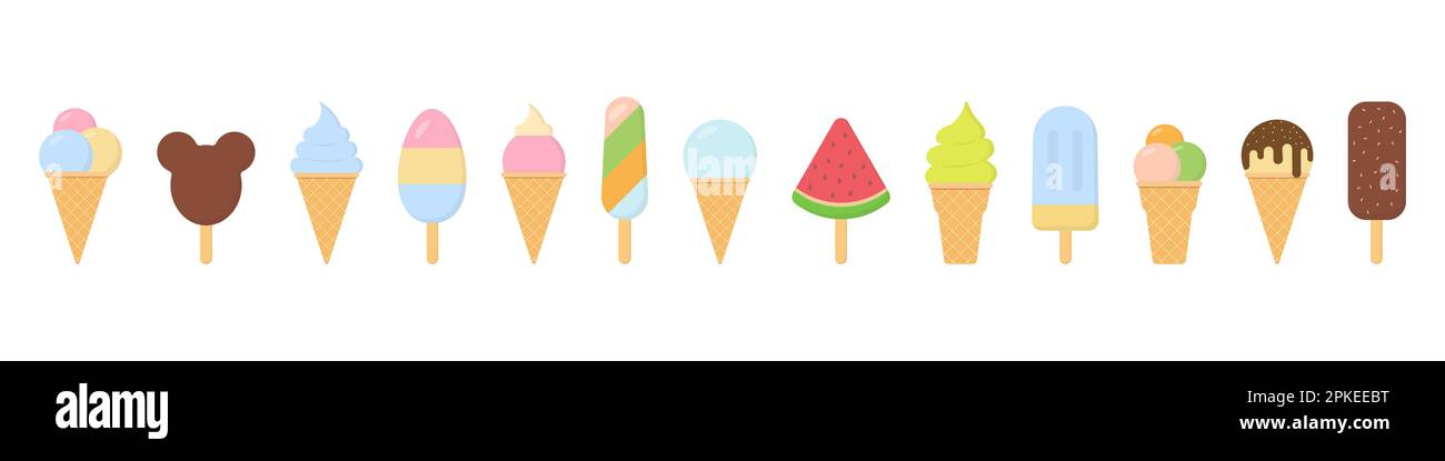 Ice cream icon set menu. Summer food Stock Vector Image & Art - Alamy