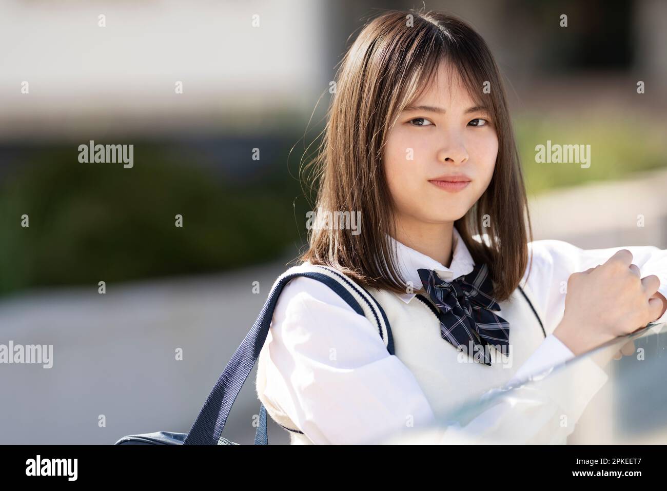 Girl in school uniform straight hi-res stock photography and images - Alamy