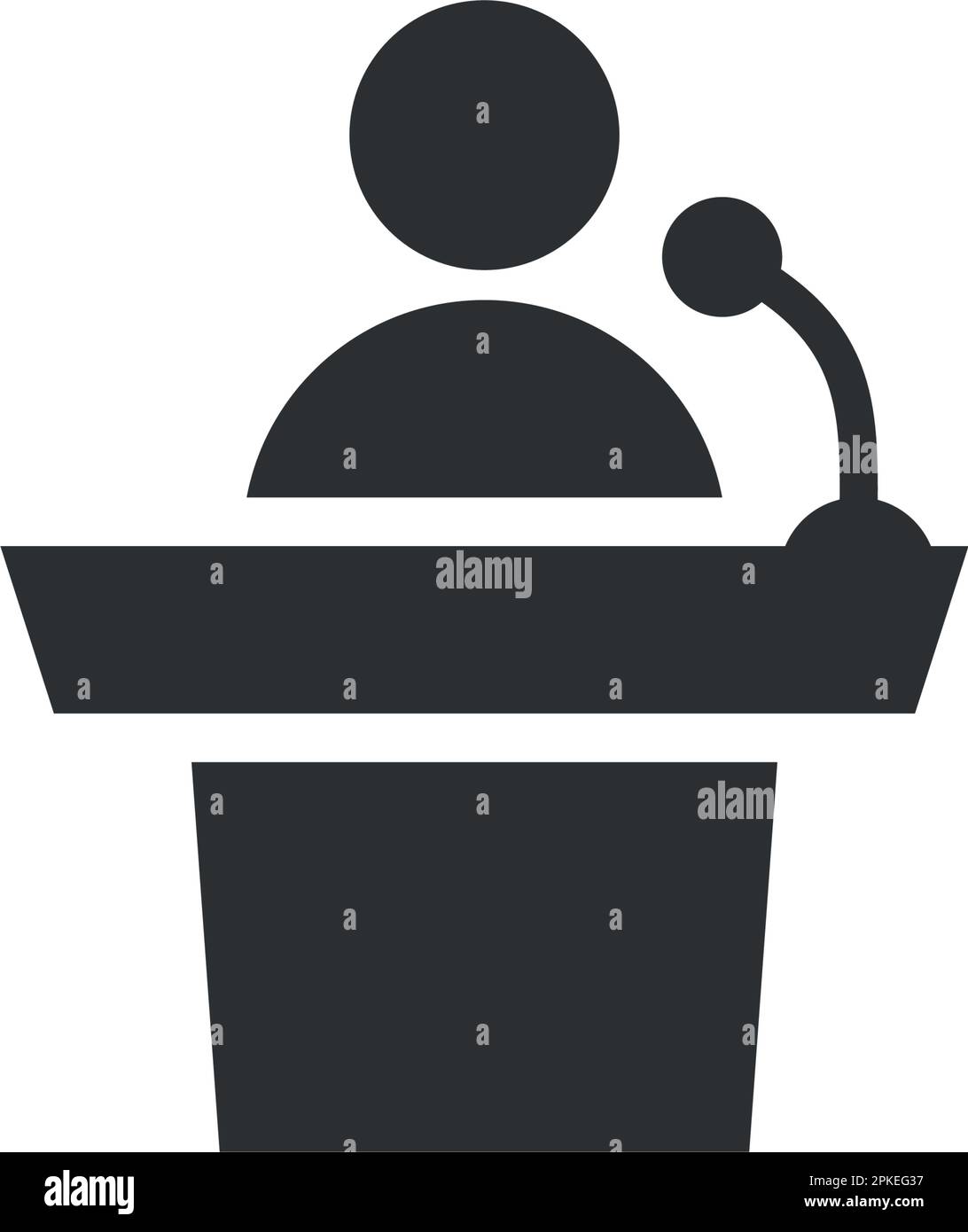 Speaker icon in flat style. Conference podium vector illustration on ...