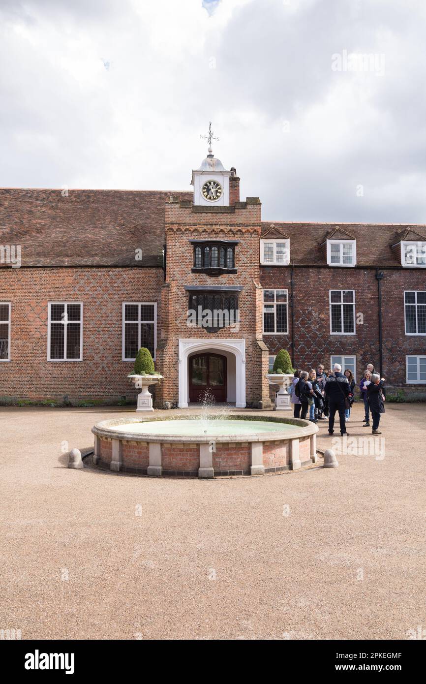 Tourists in the Courtyard of Fulham Palace, the historic house