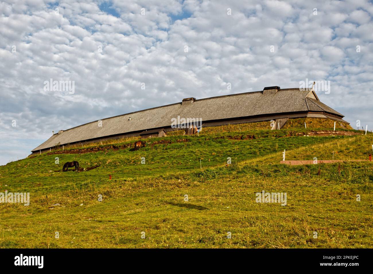 The traditional Viking longhouse of the Lofoten Viking Museum, located