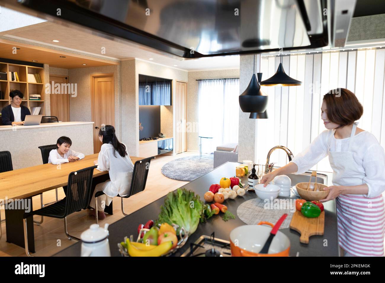 Family of four Stock Photo Alamy