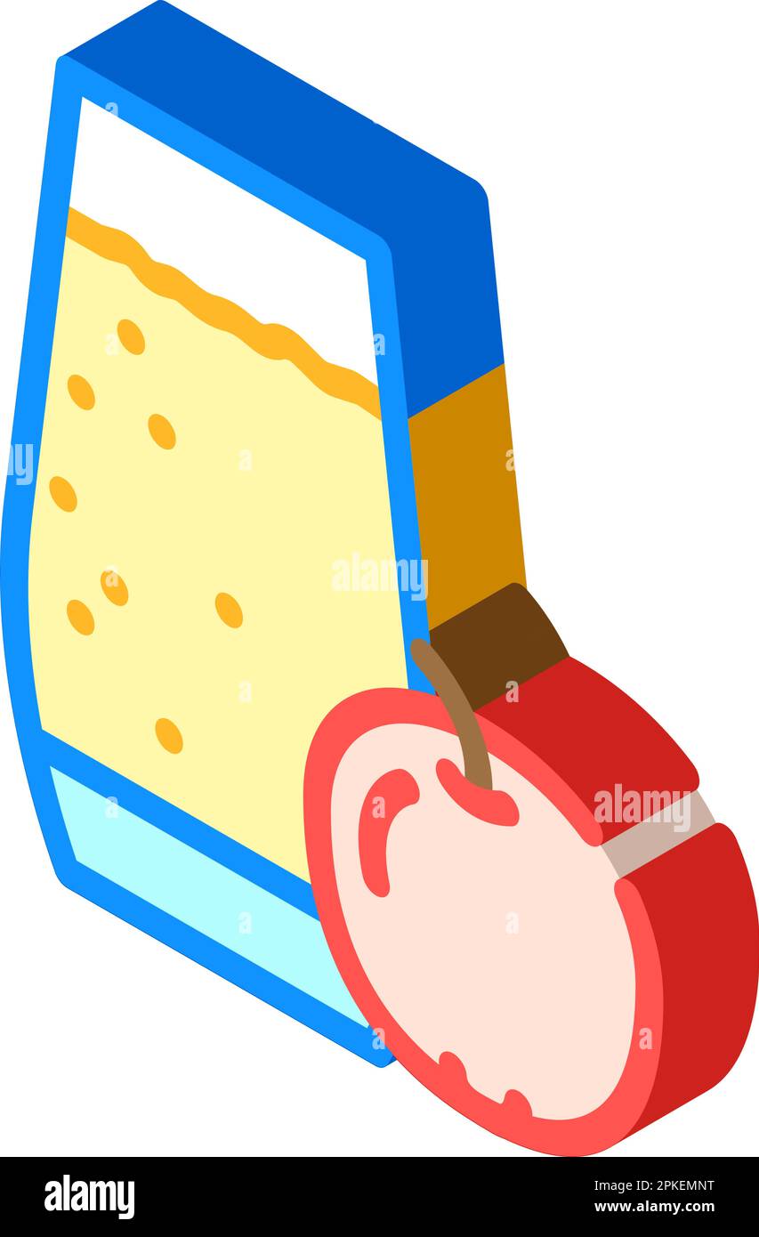 apple juice smoothie drink isometric icon vector illustration Stock ...