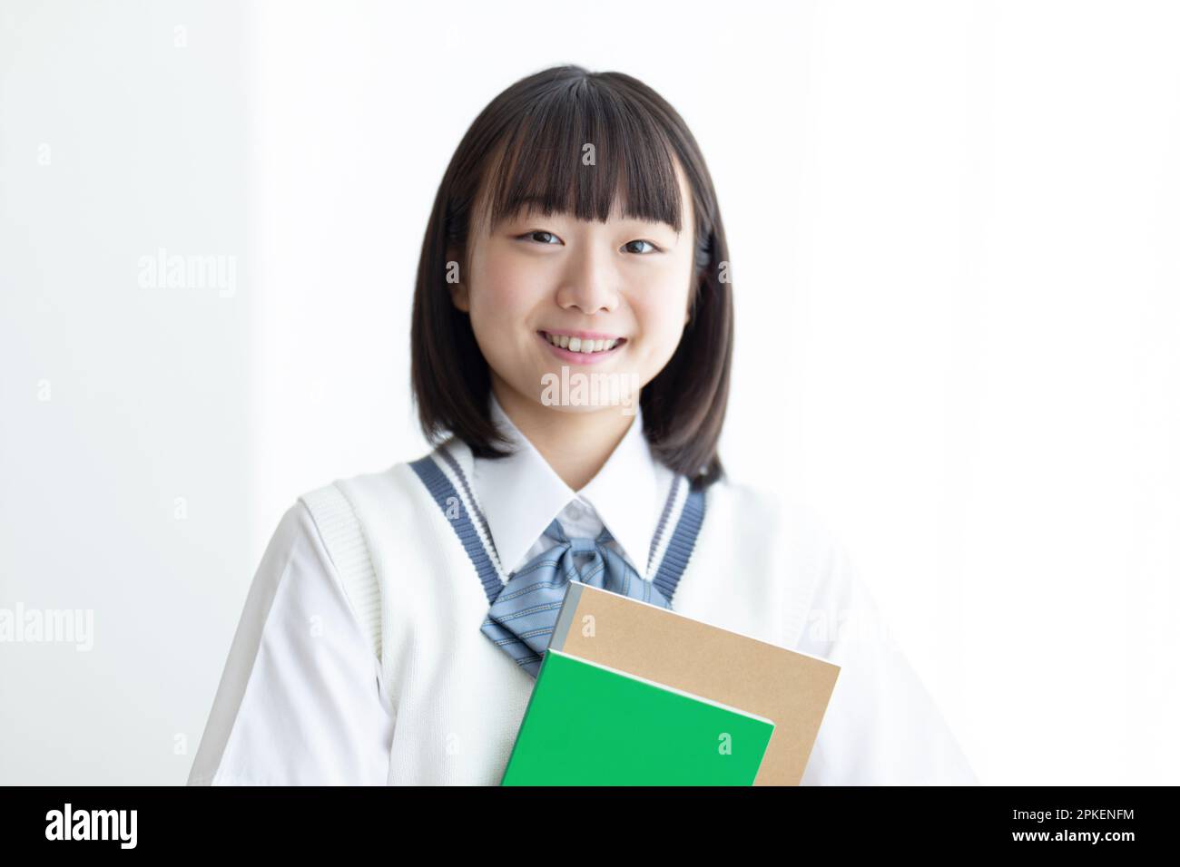 Portrait of a High School Girl Standing in Class Stock Photo